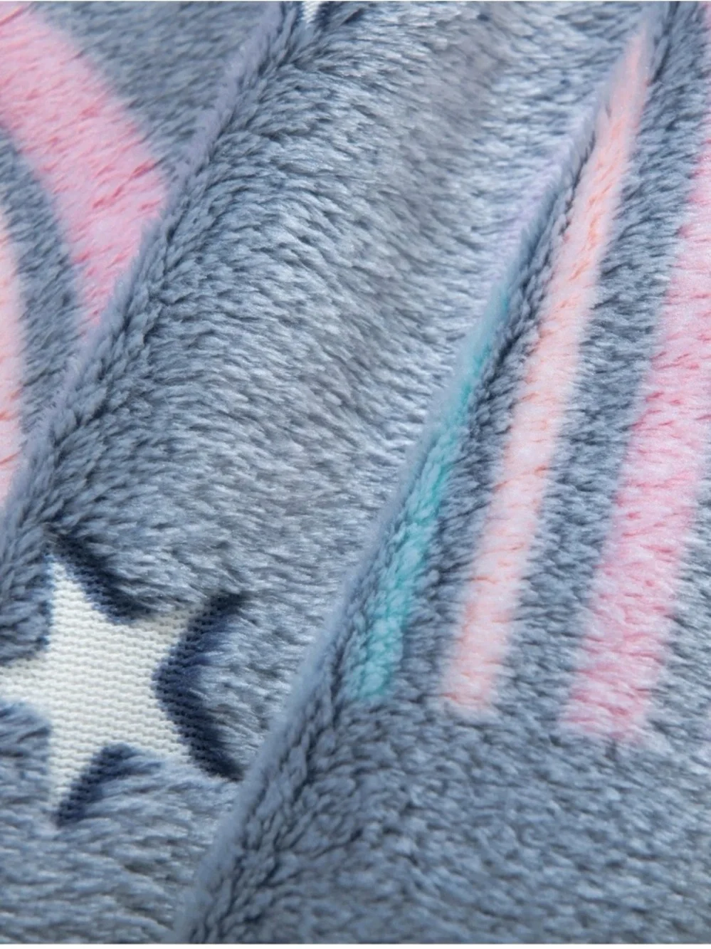 Your Zone Navy Rainbow Polyester Velvet Plush Glow in the Dark
